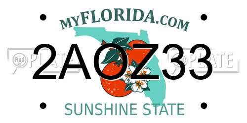 2AOZ33 Florida License Plate