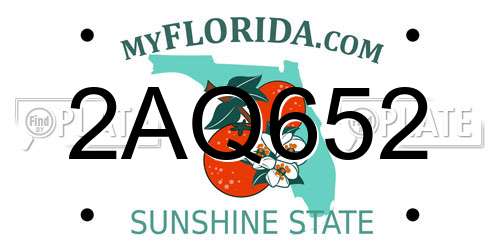2AQ652 Florida License Plate