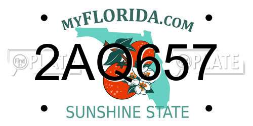2AQ657 Florida License Plate