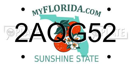 2AQG52 Florida License Plate