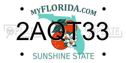 2AQT33 Florida License Plate