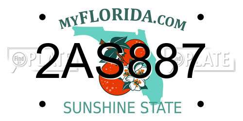 2AS887 Florida License Plate