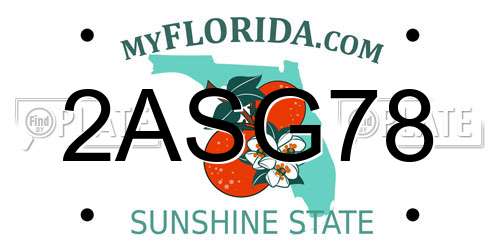 2ASG78 Florida License Plate