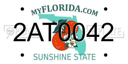 2AT0042 Florida License Plate