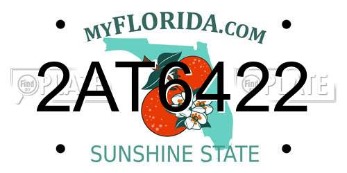 2AT6422 Florida License Plate