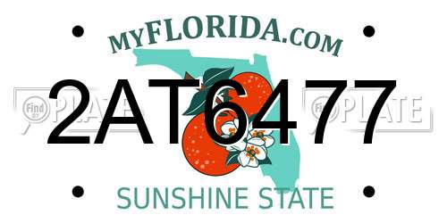2AT6477 Florida License Plate