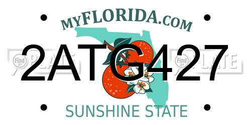 2ATG427 Florida License Plate