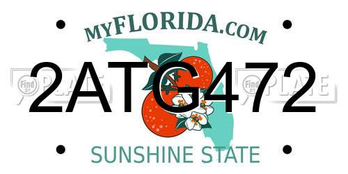 2ATG472 Florida License Plate