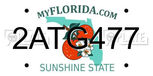 2ATG477 Florida License Plate