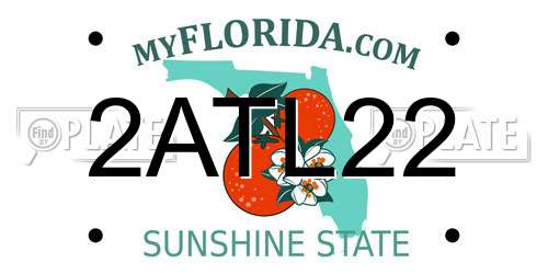 2ATL22 Florida License Plate