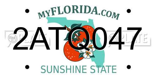 2ATQ047 Florida License Plate