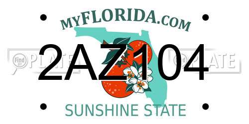 2AZ104 Florida License Plate