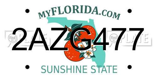 2AZG477 Florida License Plate