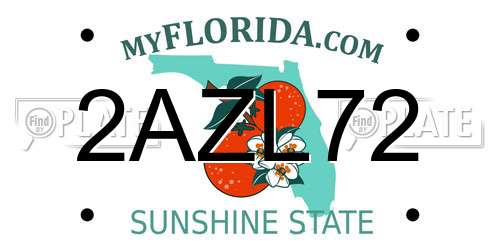 2AZL72 Florida License Plate
