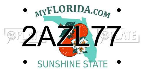 2AZL77 Florida License Plate