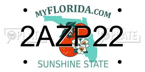 2AZP22 Florida License Plate