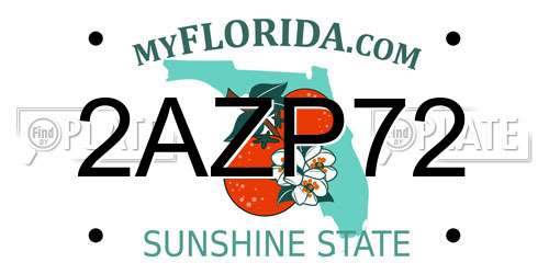 2AZP72 Florida License Plate