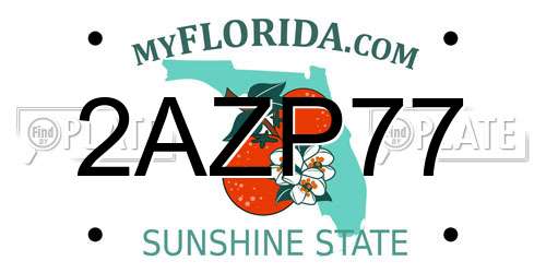 2AZP77 Florida License Plate