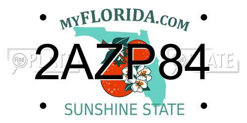 2AZP84 Florida License Plate