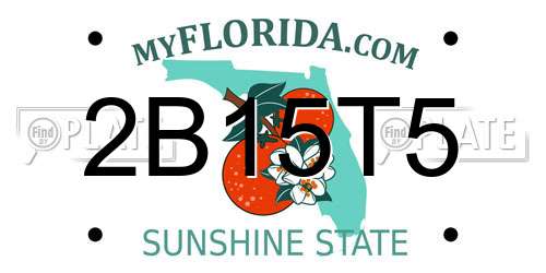 2B15T5 Florida License Plate