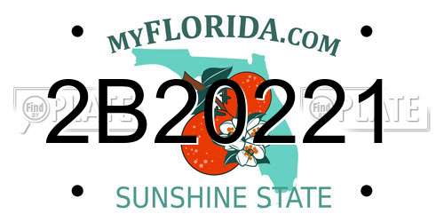 2B20221 Florida License Plate