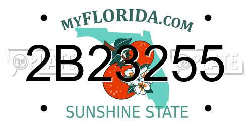 2B23255 Florida License Plate