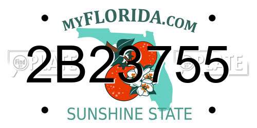 2B23755 Florida License Plate
