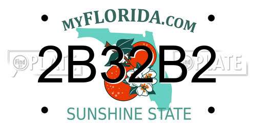 2B32B2 Florida License Plate