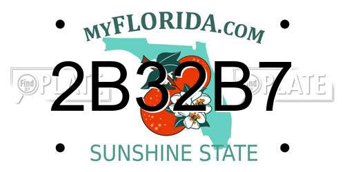 2B32B7 Florida License Plate