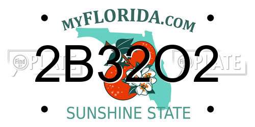2B32O2 Florida License Plate