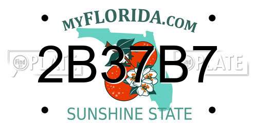2B37B7 Florida License Plate