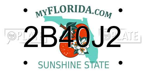 2B40J2 Florida License Plate