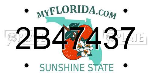 2B47437 Florida License Plate
