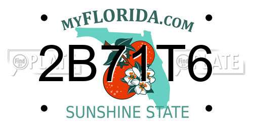 2B71T6 Florida License Plate