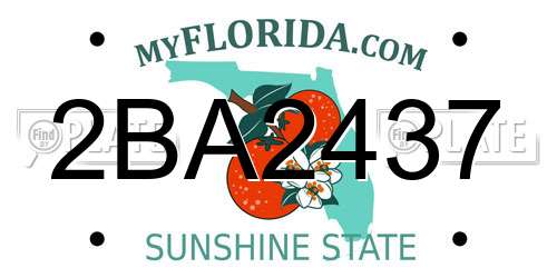 2BA2437 Florida License Plate