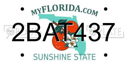 2BAT437 Florida License Plate