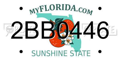 2BB0446 Florida License Plate