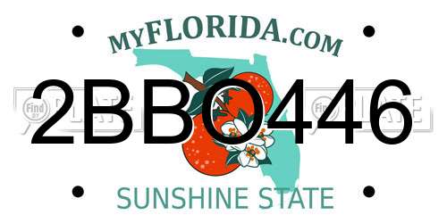 2BBO446 Florida License Plate