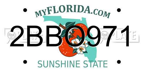 2BBO971 Florida License Plate