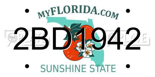 2BD1942 Florida License Plate