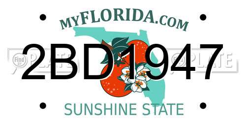 2BD1947 Florida License Plate