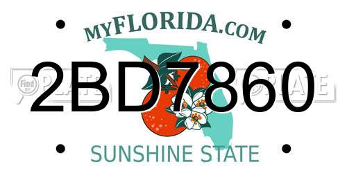 2BD7860 Florida License Plate