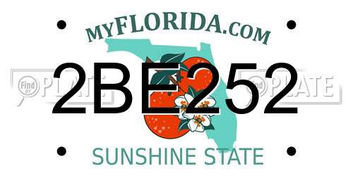 2BE252 Florida License Plate