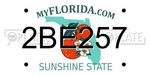 2BE257 Florida License Plate