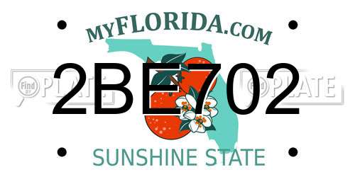 2BE702 Florida License Plate