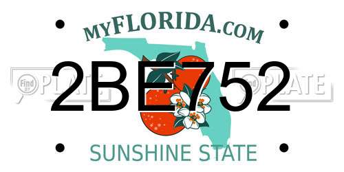 2BE752 Florida License Plate