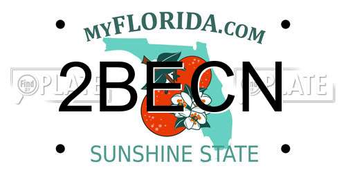 2BECN Florida License Plate