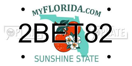 2BET82 Florida License Plate
