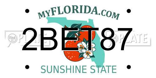 2BET87 Florida License Plate