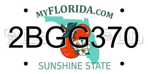 2BGG370 Florida License Plate
